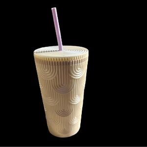 Starbucks white pearl bridal wedding 16 ounce cold beverage cup